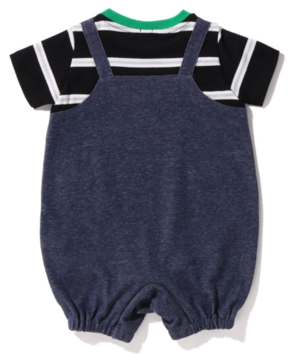 Bape Kids Baby Milo Salopette Layered Navy Romper Size 80