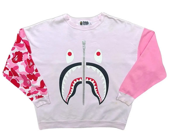Bape Kids Big ABC Camo Shark Oversized Crewneck Jr Pink Size 160 K