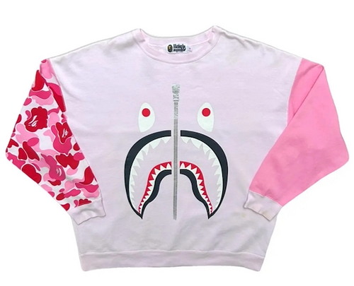 Bape Kids Big ABC Camo Shark Oversized Crewneck Jr Pink Size 160 K