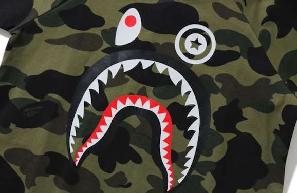 Bape Kids 1st Camo Shark 3/4 Sleeve Tee Jr Green Size 160 K