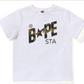Bape Kids Reflector 1st Camo Bapesta Logo White T-Shirt Size 90