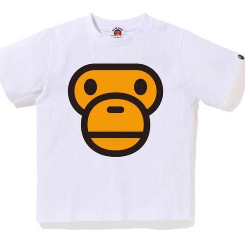 Bape Kids Milo Face White S/S T-Shirt Size 90