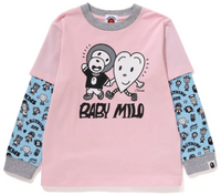 Bape Kids X Chocomoo Milo Friends Layered Pink L/S Tee Size 90