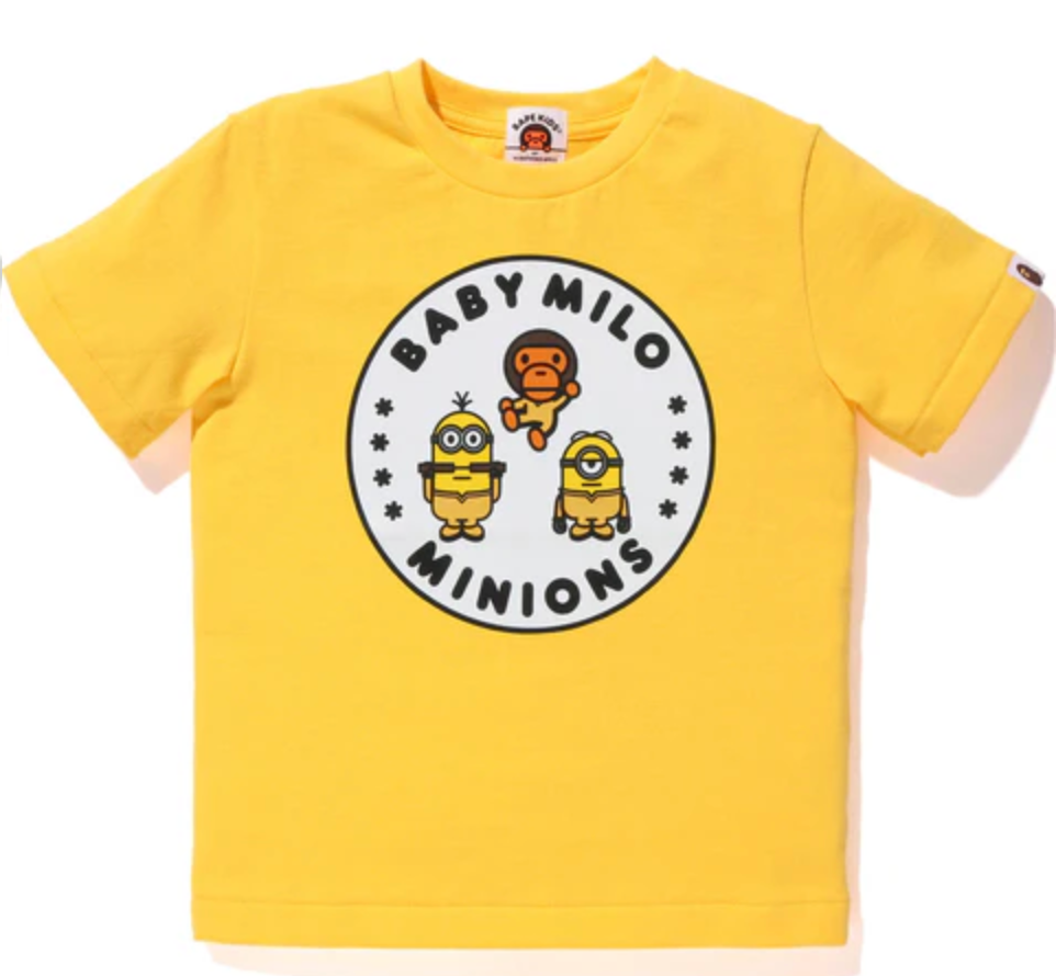 Bape Kids x Minions Busy Works Tee Yellow Size 120 K