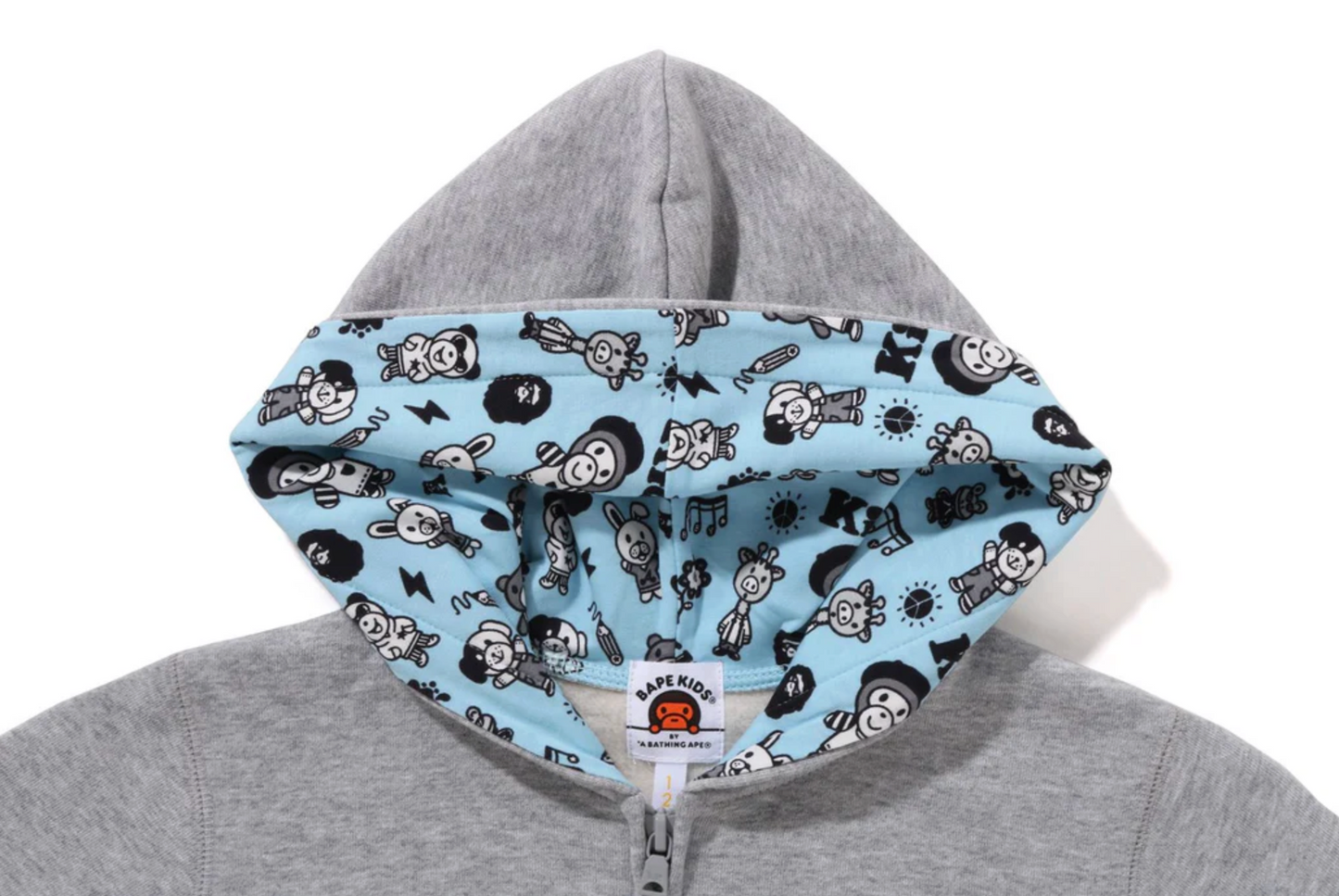 Bape Kids X Chocomoo Grey Full Zip Hoodie Size 90