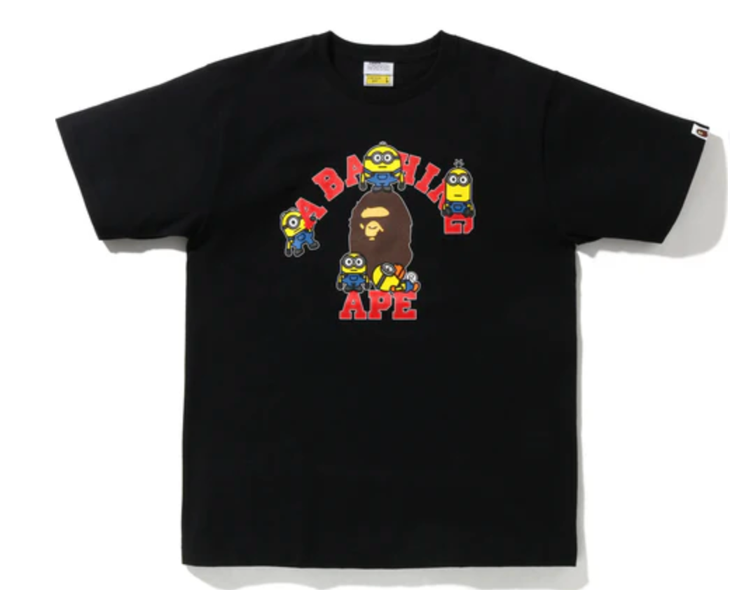 Bape Kids x Minions College Tee Black Size 130 K