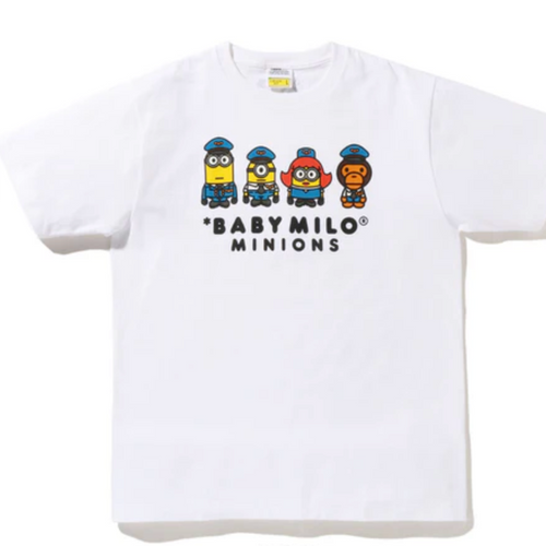 Bape Kids x Minions Baby Milo 06 Tee White Size 120 K