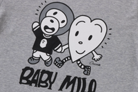 Bape Kids x Chocomoo Milo Friends Layered L/S Tee Grey Size 90 K
