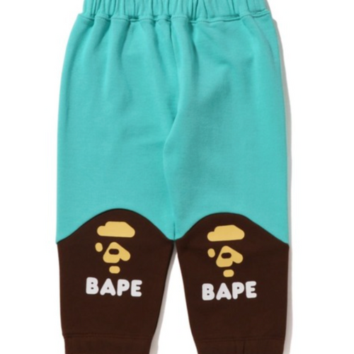 Bape Kids Ape Head Multi Fonts Green Sweatpants Size 90