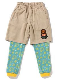 Bape Kids Junk Food Green Layered Legging Shorts Size 90