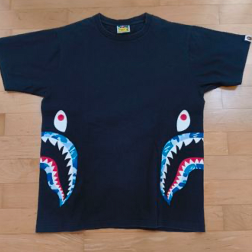 Bape Kids ABC Camo Side Shark Tee Black & Blue Size 110 K