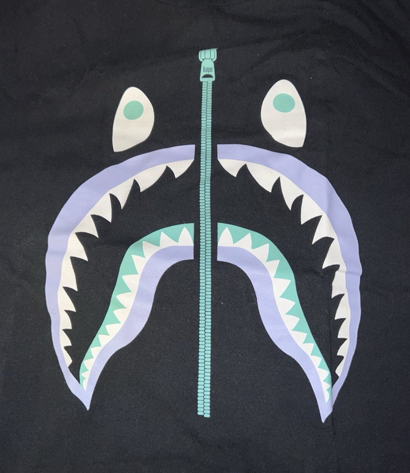 Bape Kids Glow In The Dark Shark Tee Black Size 130 K