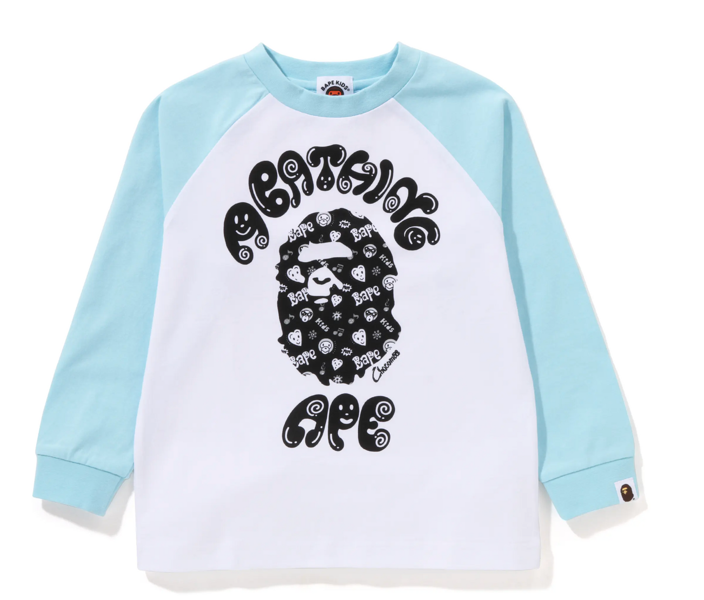 Bape Kids x Chocomoo College L/S Tee Blue White Size 90 K