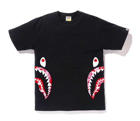 Bape Kids ABC Camo Side Shark Tee Black & Pink Size 110 K