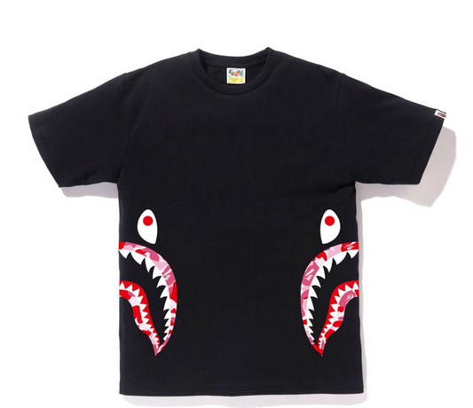 Bape Kids ABC Camo Side Shark Tee Black & Pink Size 120 K
