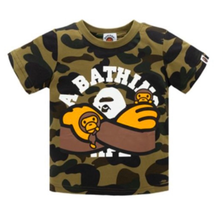 Bape Kids Baby Milo Crossed Arms Tee Green Size 130 K