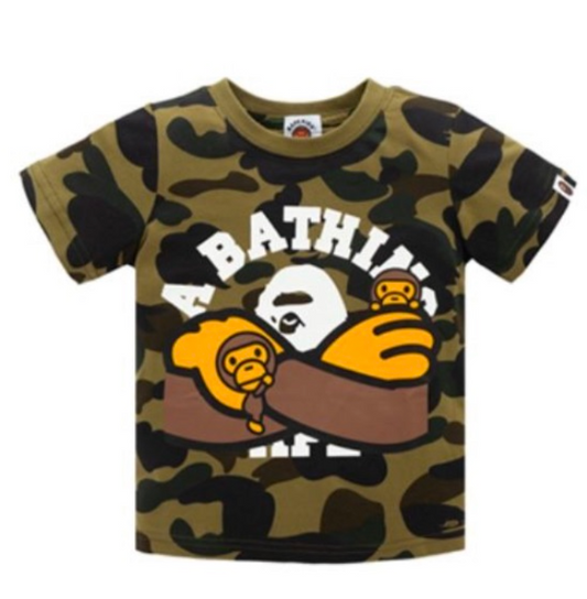 Bape Kids Baby Milo Crossed Arms Tee Green Size 110 K