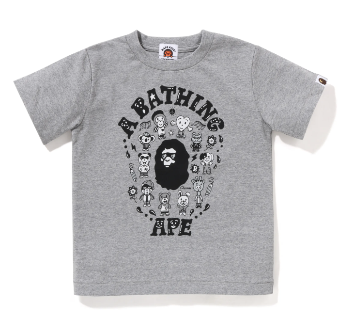 Bape Kids x Chocomoo Tee Pake Set Grey Size 130 K
