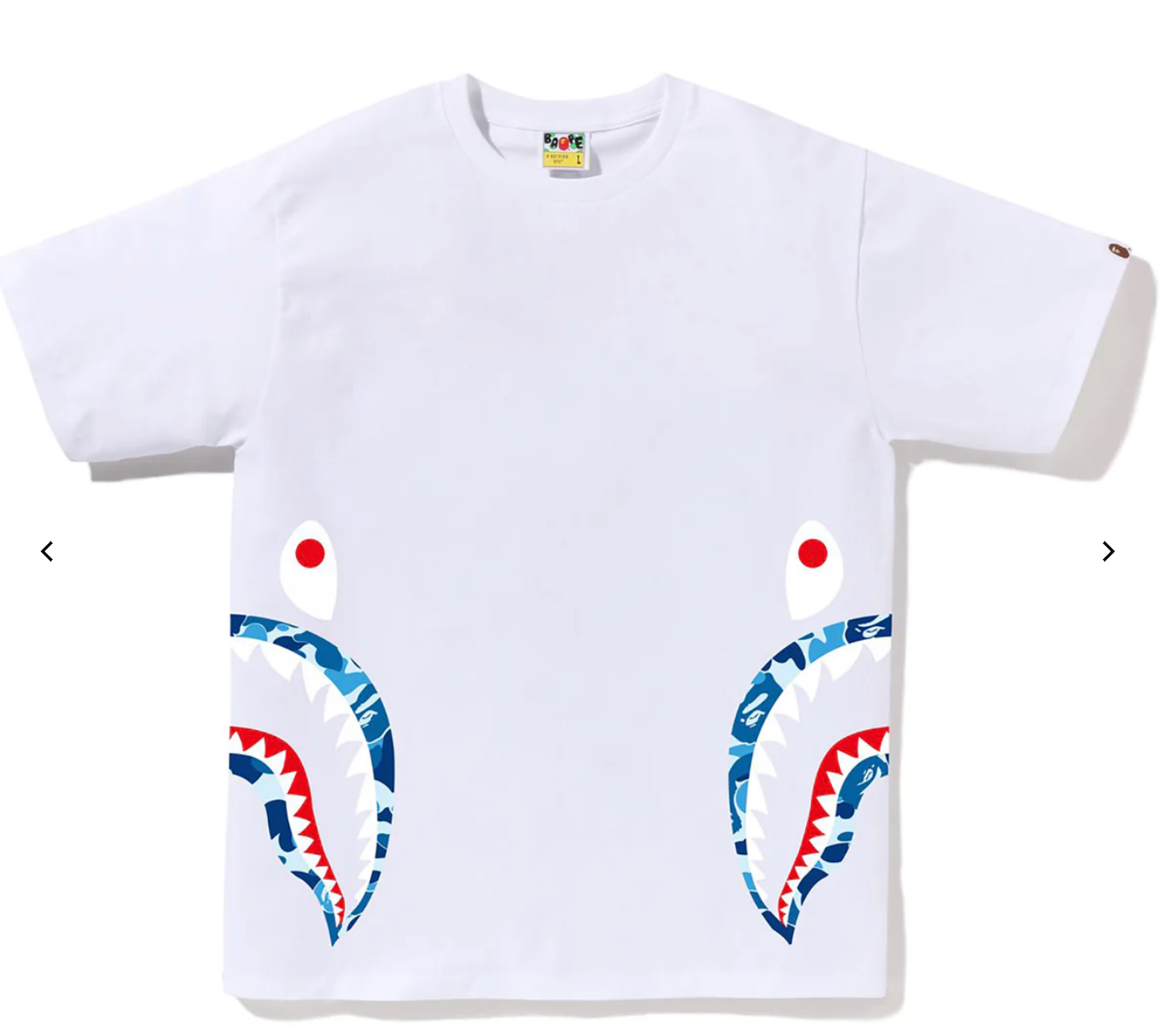 Bape Kids ABC Camo Side Shark Tee White & Blue Size 130 K
