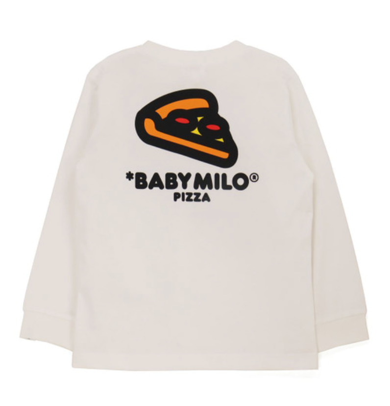 Bape Kids Milo Pizza L/S Tee White Size 130 K