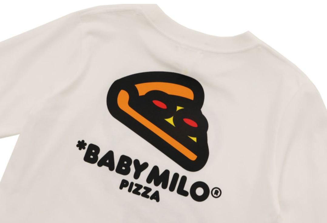 Bape Kids Milo Pizza L/S Tee White Size 130 K