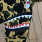 Bape Kids 1st Camo Green Shark Shoulder Zip-Up Hoodie Size 90
