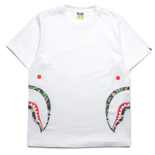 Bape Kids ABC Camo Side Shark Tee White & Green Size 130 K