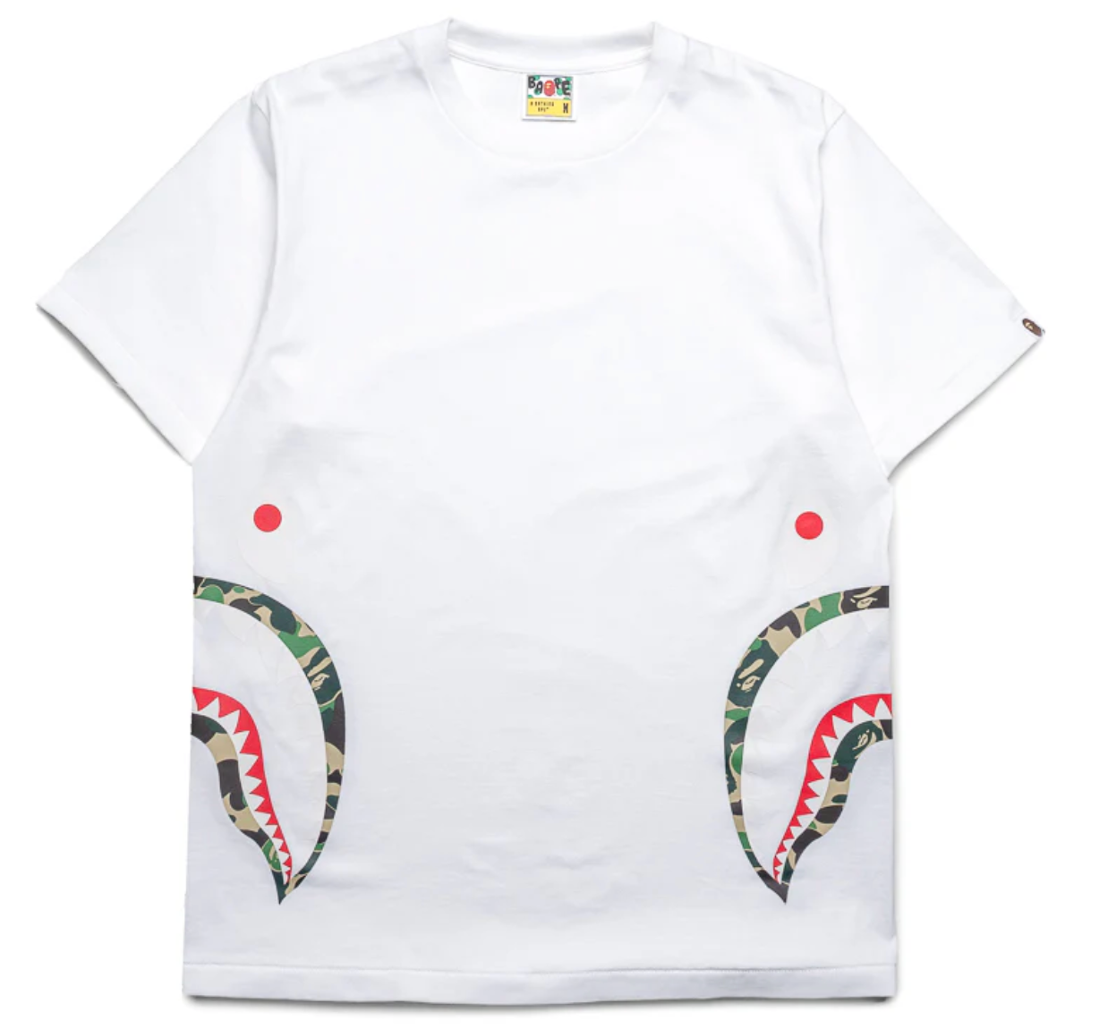Bape Kids ABC Camo Side Shark Tee White & Green Size 120 K
