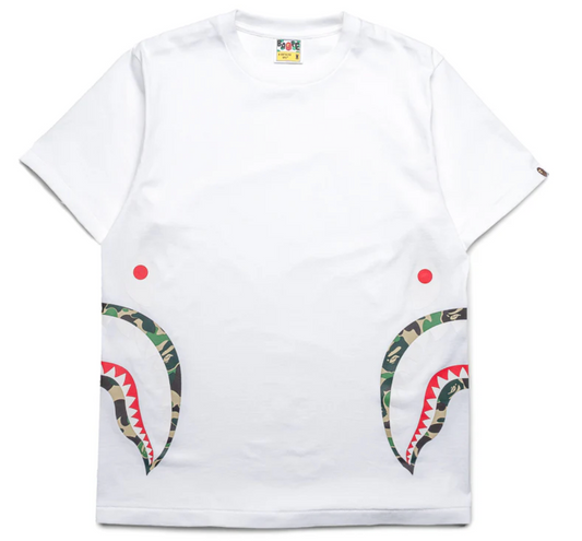 Bape Kids ABC Camo Side Shark Tee White & Green Size 120 K