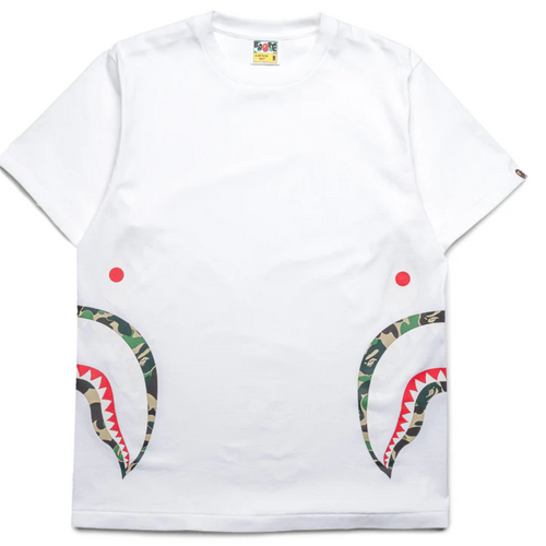 Bape Kids ABC Camo Side Shark Tee White & Green Size 110 K