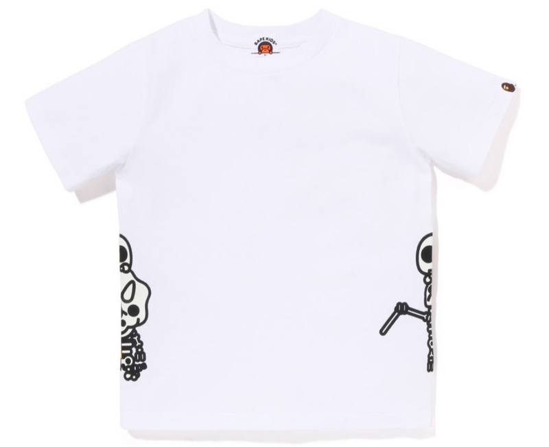Bape Kids Glow In The Dark Bone Dinosaur Tee White Size 130 K