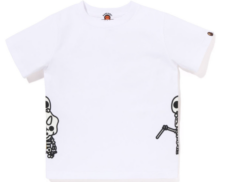 Bape Kids Glow In The Dark Bone Dinosaur Tee White Size 110 K