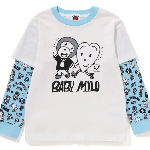 Bape Kids X Chocomoo Milo Friends Layered L/S Shirt White Size 120 K