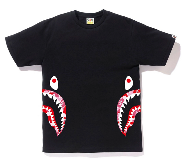Bape Kids ABC Camo Side Shark Tee Black & Pink Size 130K