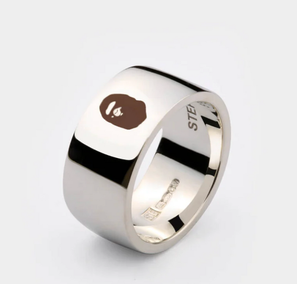 Stephen Einhorn X A Bathing Ape Sterling Silver Ring Size 21