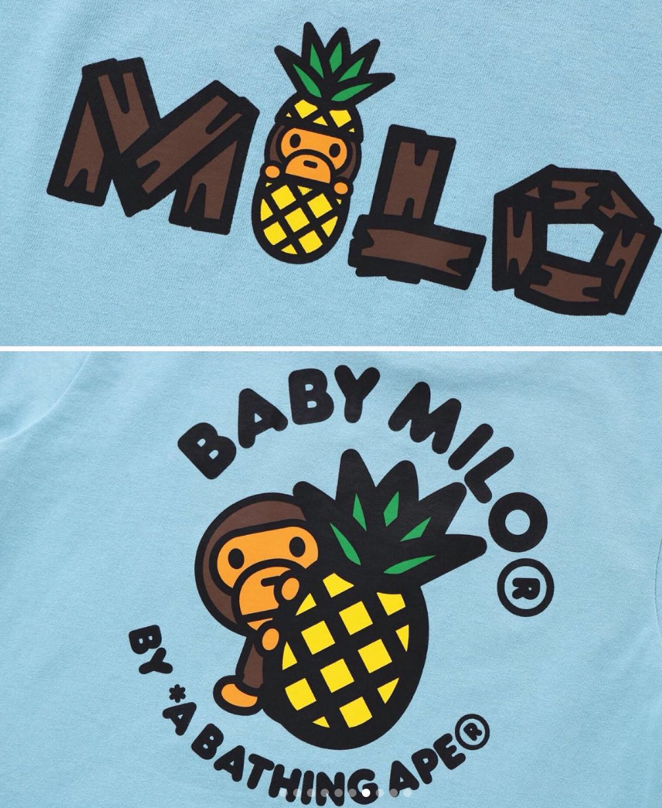 Bape Kids Baby Milo Pineapple Tee Blue Size 130 K