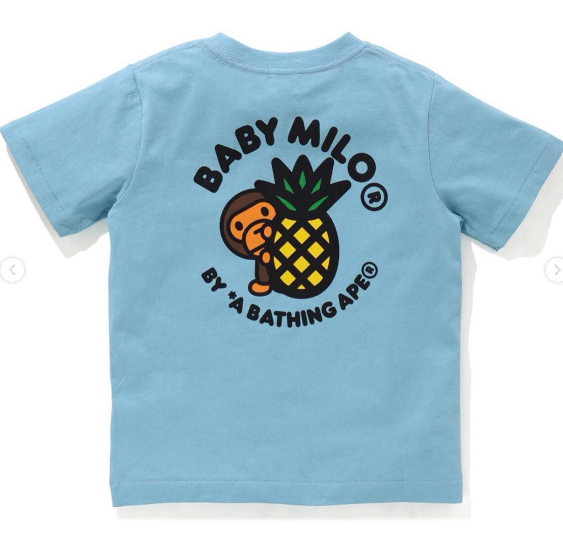 Bape Kids Baby Milo Pineapple Tee Blue Size 120 K