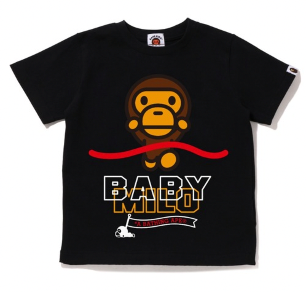 Bape Kids Baby Milo Black Goal T-Shirt Size 90