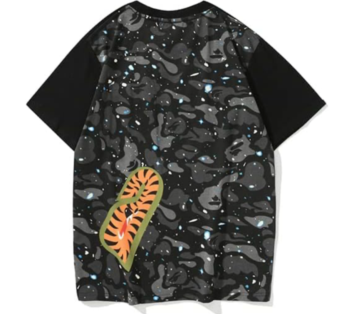 Bape Kids WGM Shark Black Side Shark Pocket T-Shirt Size 130