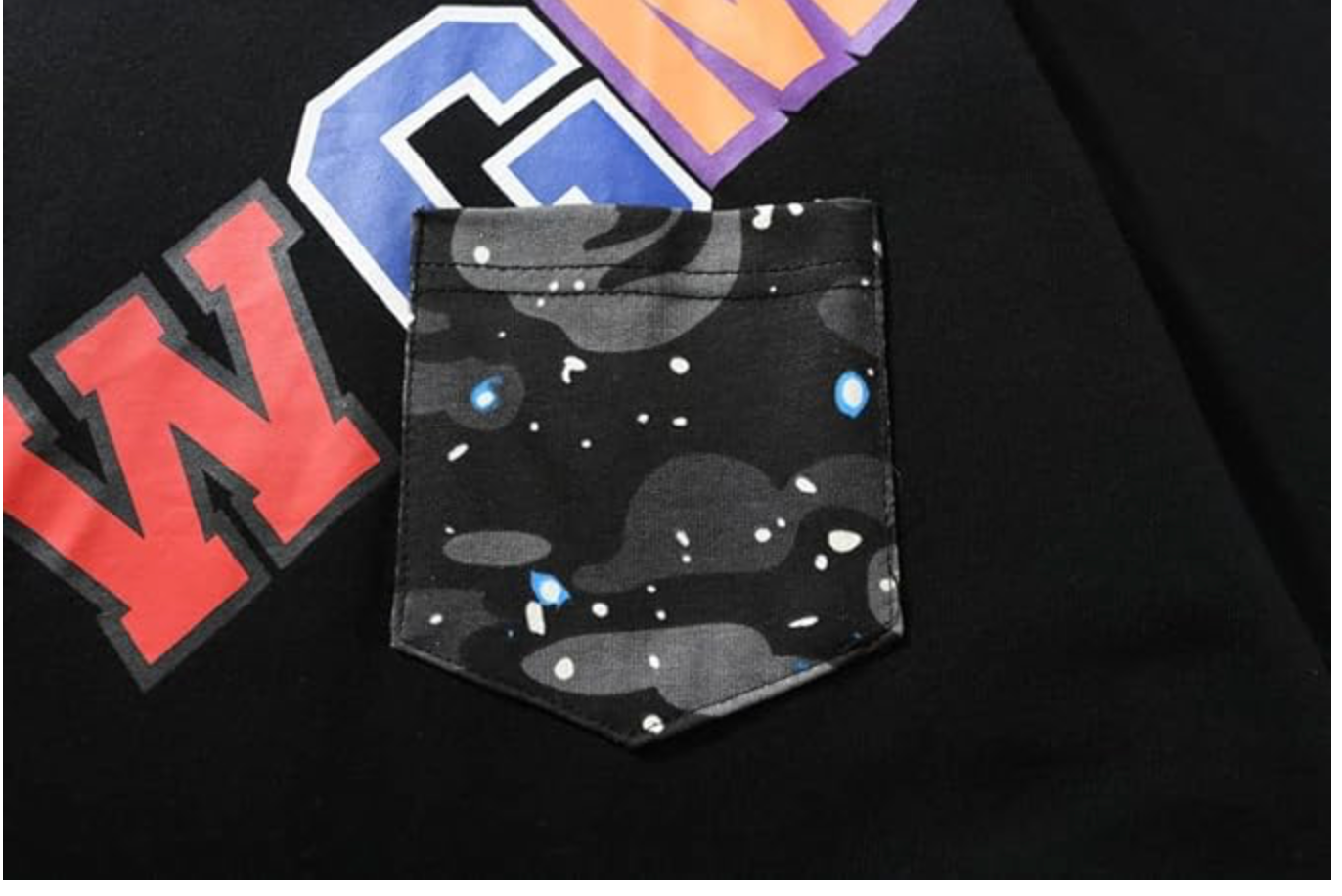 Bape Kids WGM Shark Black Side Shark Pocket T-Shirt Size 130