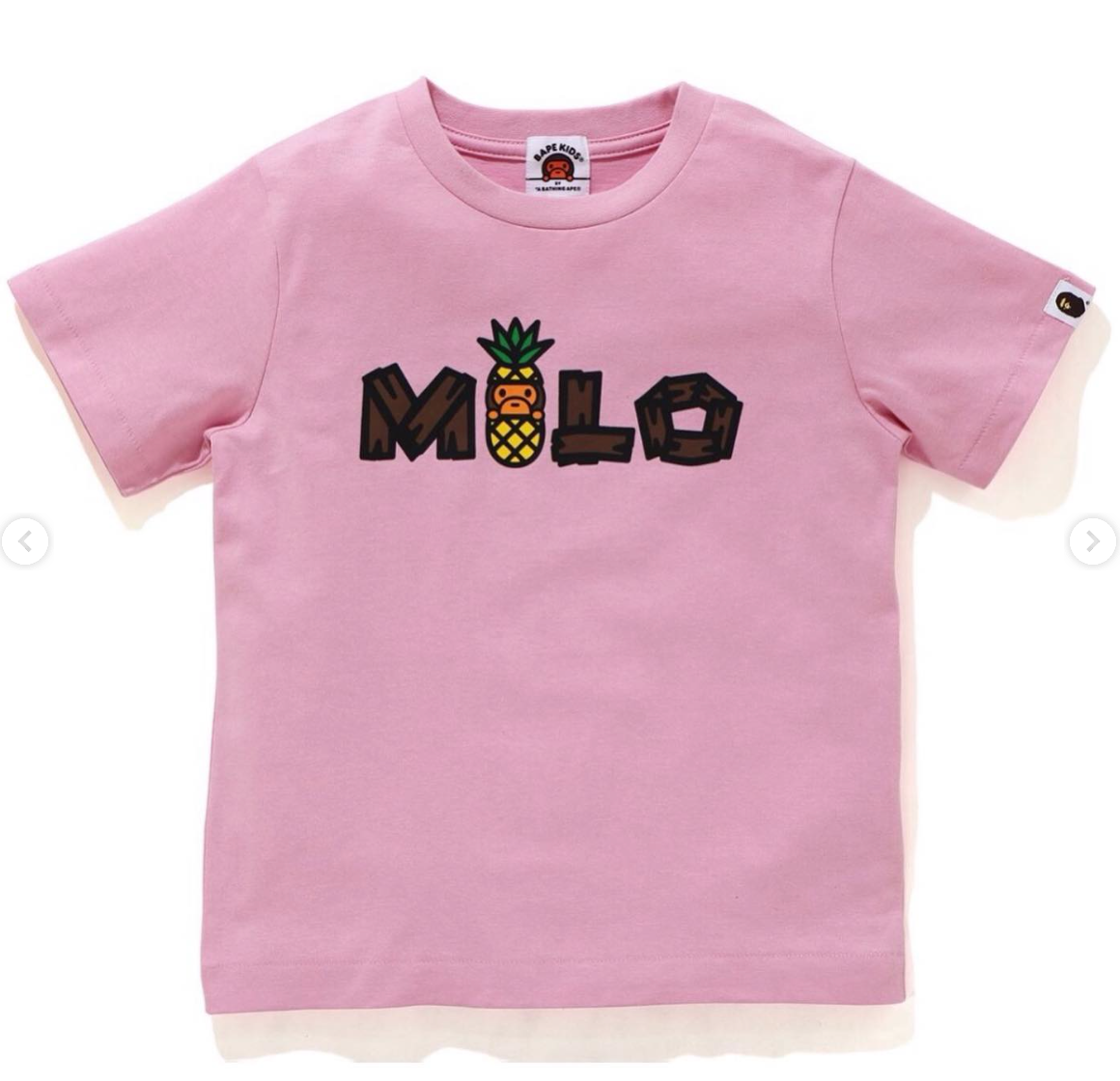 Bape Kids Baby Milo Pineapple Tee Pink Size 130 K