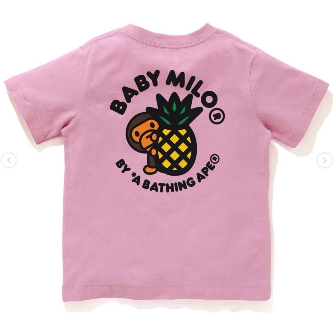 Bape Kids Baby Milo Pineapple Tee Pink Size 130 K