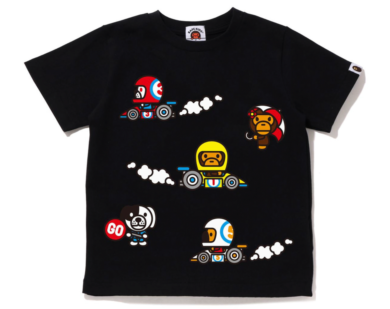 Bape Kids Baby Milo Black Racing T-Shirt #7 Size 90