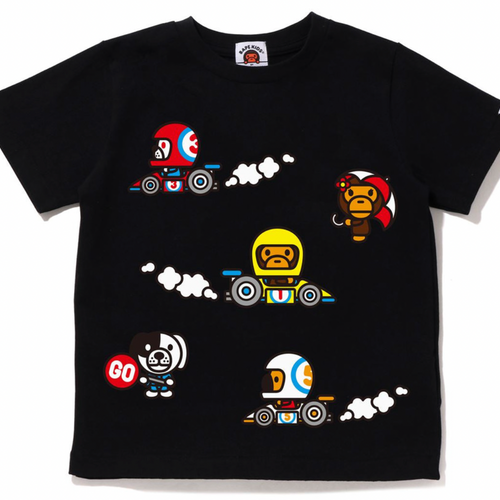 Bape Kids Baby Milo Black Racing T-Shirt #7 Size 90