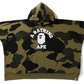 Bape 1st Camo Green College Poncho Pullover Hoodie Size XXL