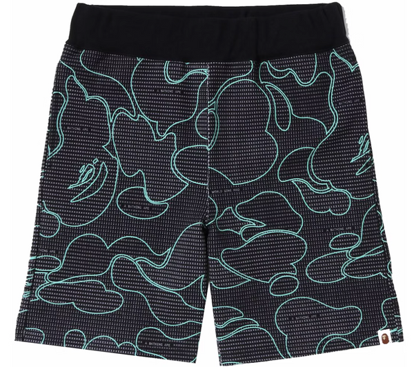 Bape Code Camo Black Sweat Shorts Size Large