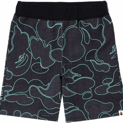 Bape Code Camo Black Sweat Shorts Size Large