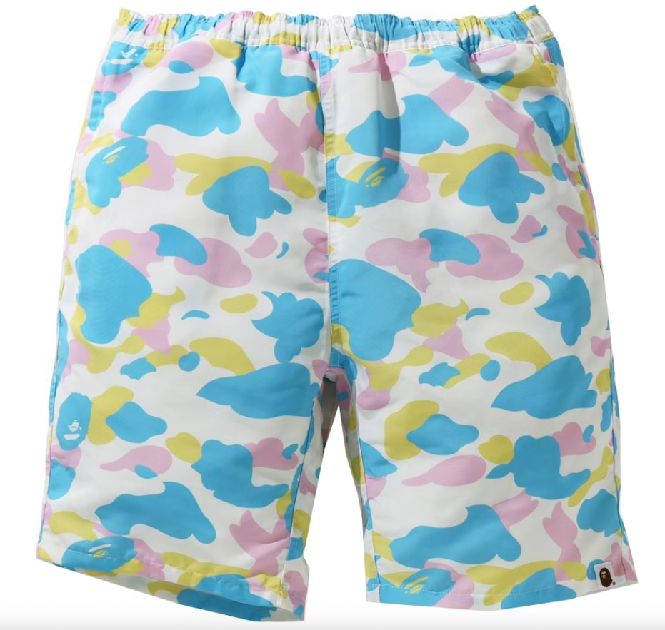 Bape Multi-Color Camo Track Shorts Size XXL