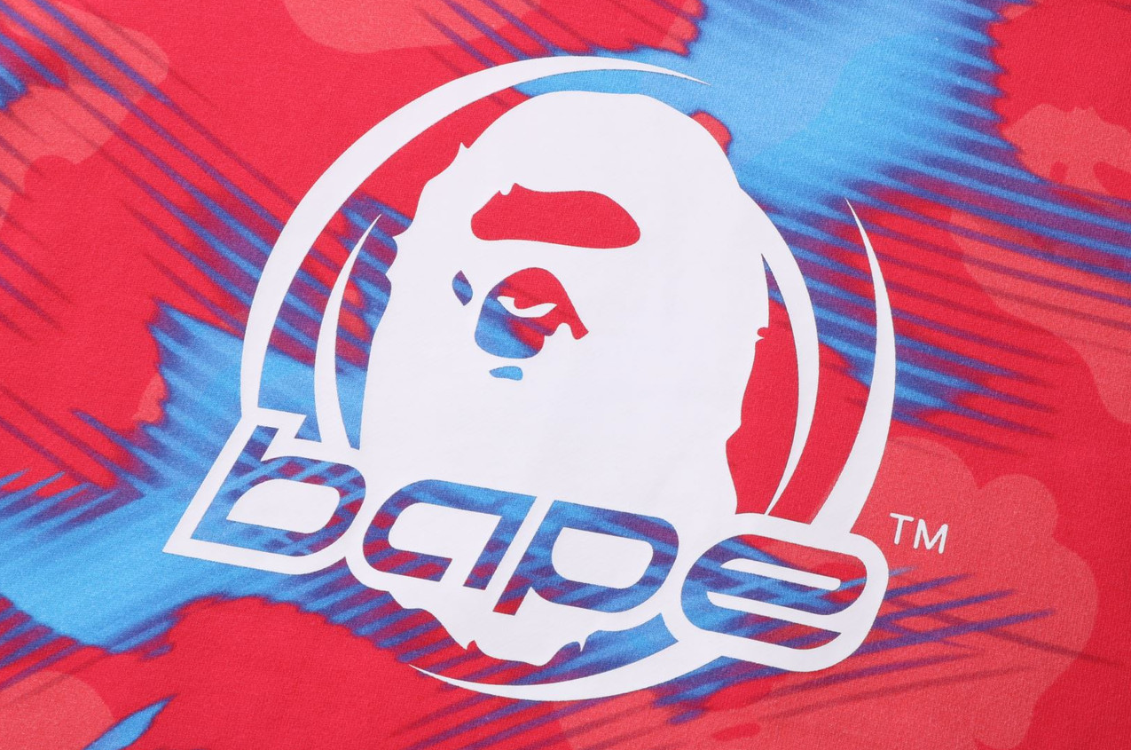 Bape Red Stroke Camo Relaxed Fit Crewneck Sweater Size Medium