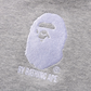Bape Grey Embroidery Ape Head Crewneck Sweater Size Large